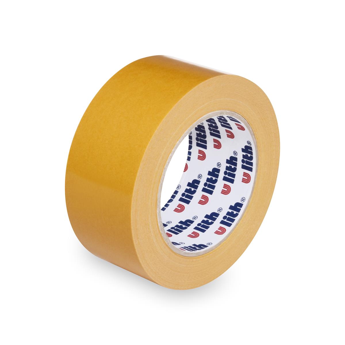 Klebeband PP beidseitig 50 mm x 25 m gelb, Packung mit 1 Rolle