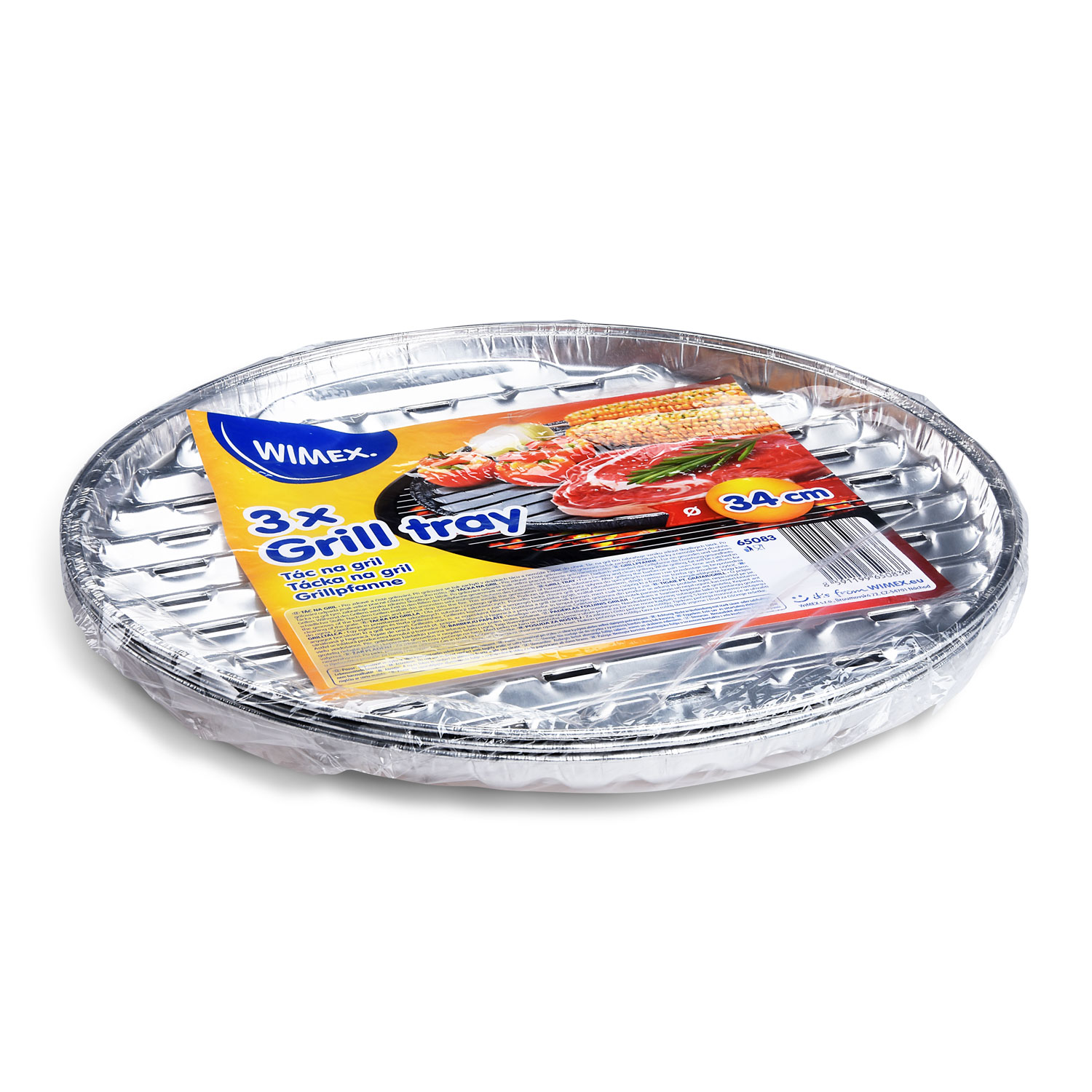 Grillpfanne ALU rund Ø34 x 2 cm, Packung mit 3 Stück