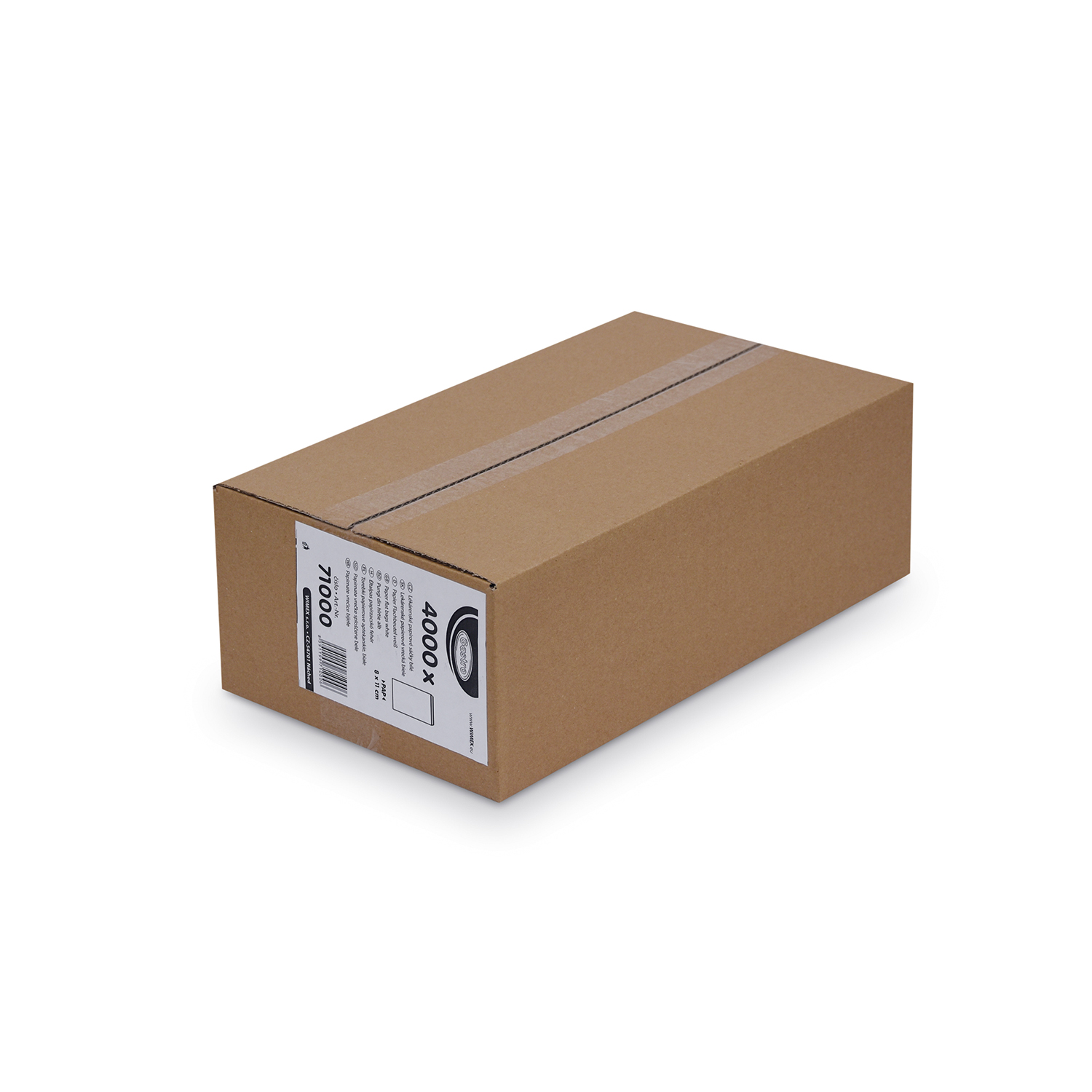 Papier Flachbeutel weiss 8 x 11 cm, Packung mit 4000 Stück
