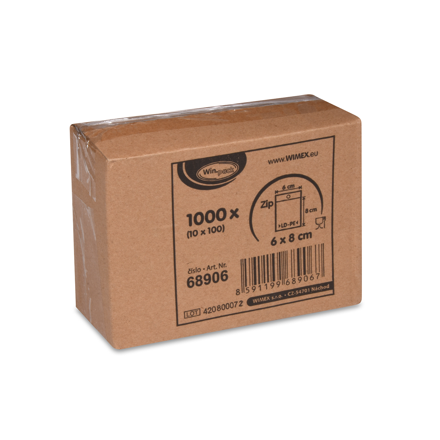 Schnellverschlussbeutel LDPE transparent 6 x 8 cm, Packung mit 1000 Stück