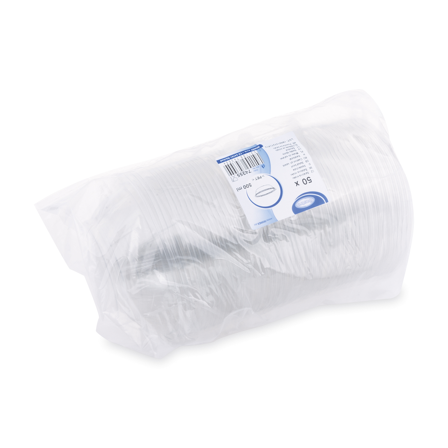 Salatschale rPET klar Ø 176 mm 500 ml, Packung mit 50 Stück