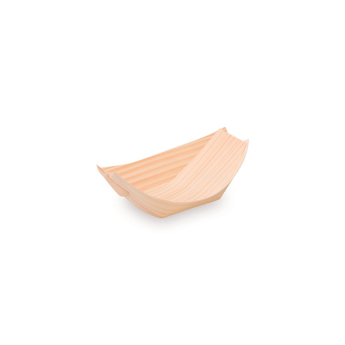 Fingerfood-Schale Holz FSC 100% Schiffchen 11 x 7 x 3,1 cm, Packung mit 100 Stück