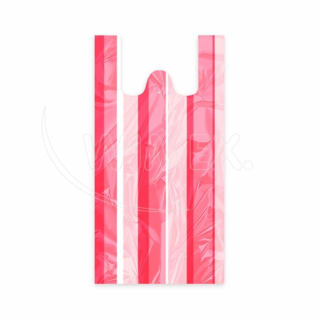 Hemdchen-Tragetasche aus HDPE, gestreift, 24+11 x 44 cm, Packung à 100 Stück