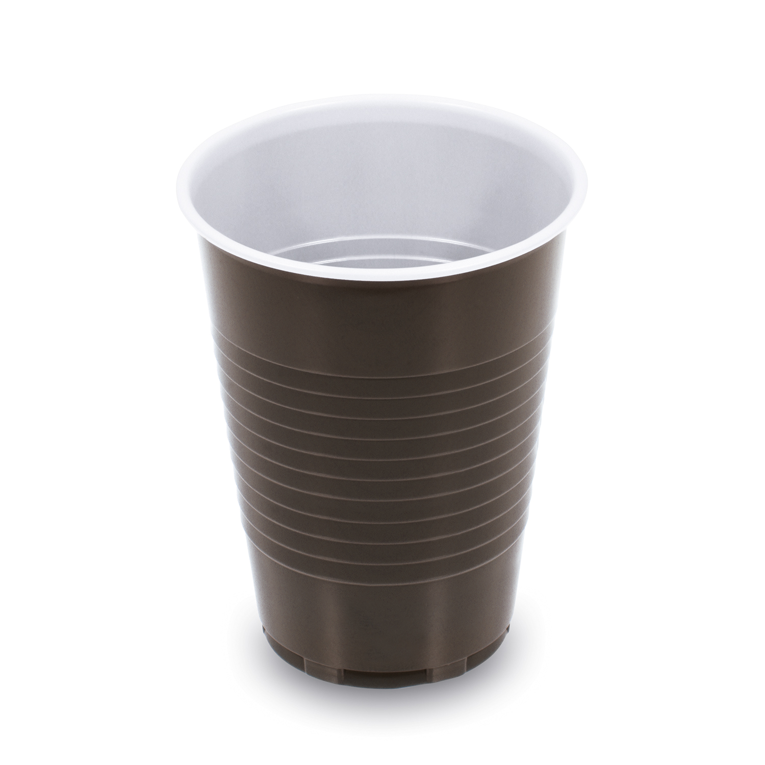 Kaffeebecher PP braun/weiss Ø 70 mm 180 ml, Packung mit 100 Stück