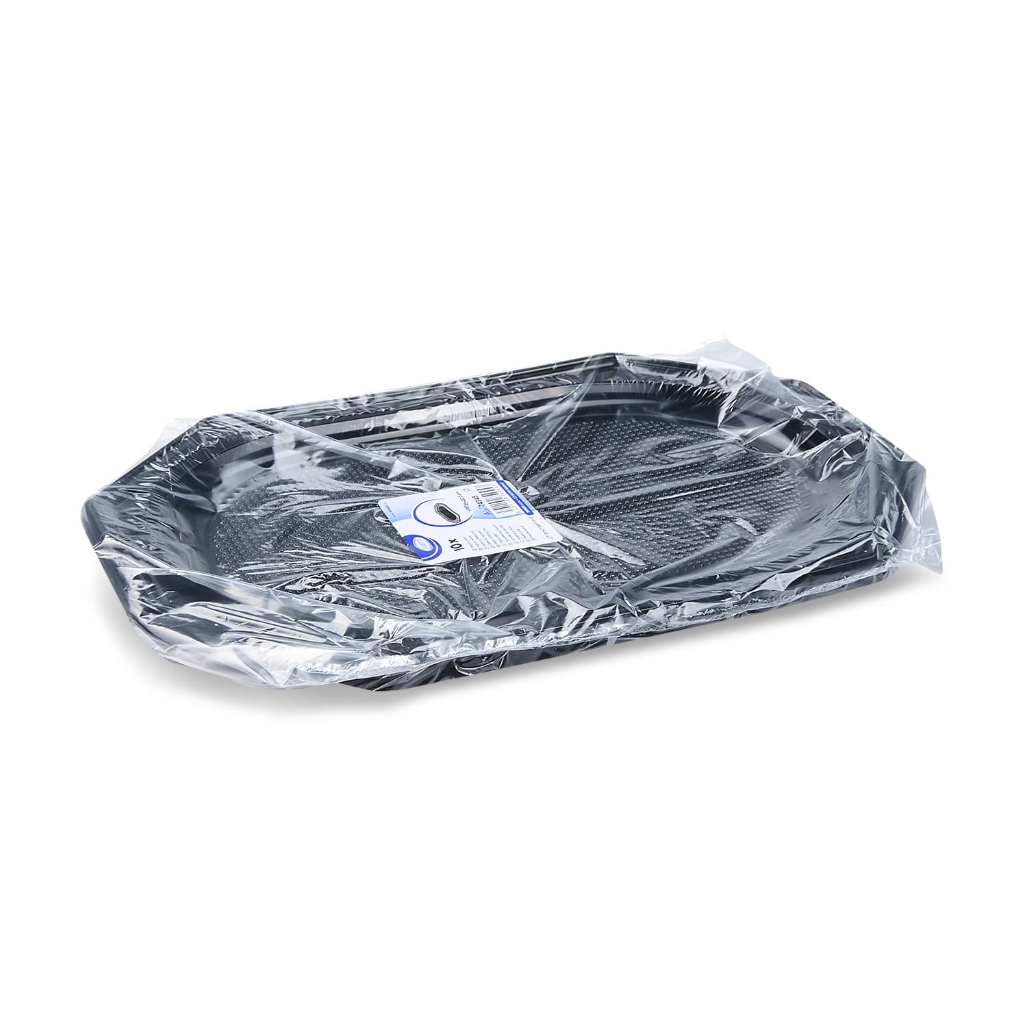 Catering-Platte rPET oval schwarz 45 x 30,2 cm, Packung mit 10 Stück