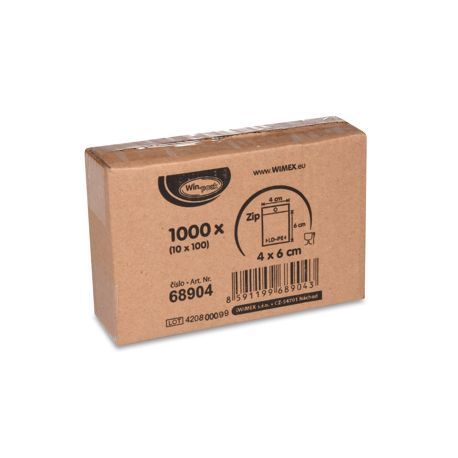 Schnellverschlussbeutel LDPE transparent 4 x 6 cm, Packung mit 1000 Stück
