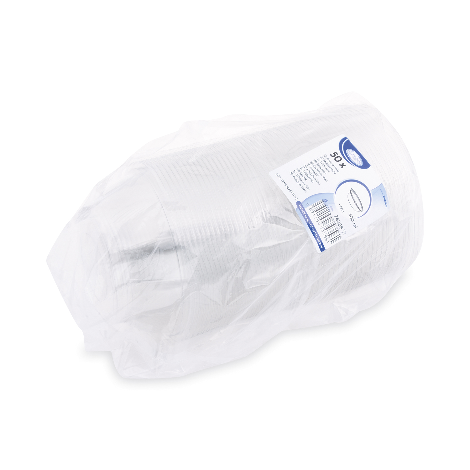 Salatschale rPET klar Ø 176 x 59 mm 600 ml, Packung mit 50 Stück