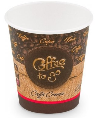 Pappbecher FSC Mix/PE 200 ml Ø 73 mm Motiv Coffee to go, Karton mit 1000 Stück