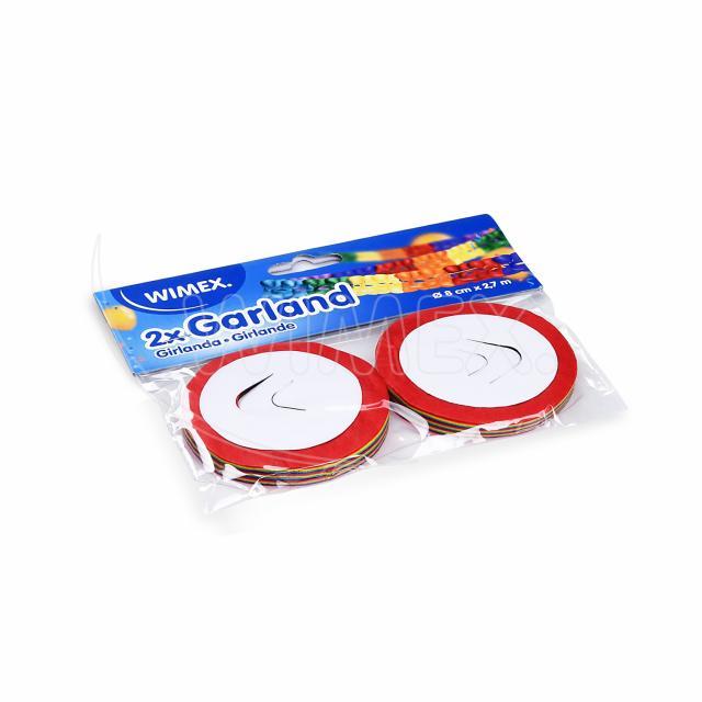 Papier-Girlande PAP Ø 8 cm x 2,7 m, Packung mit 2 Stück