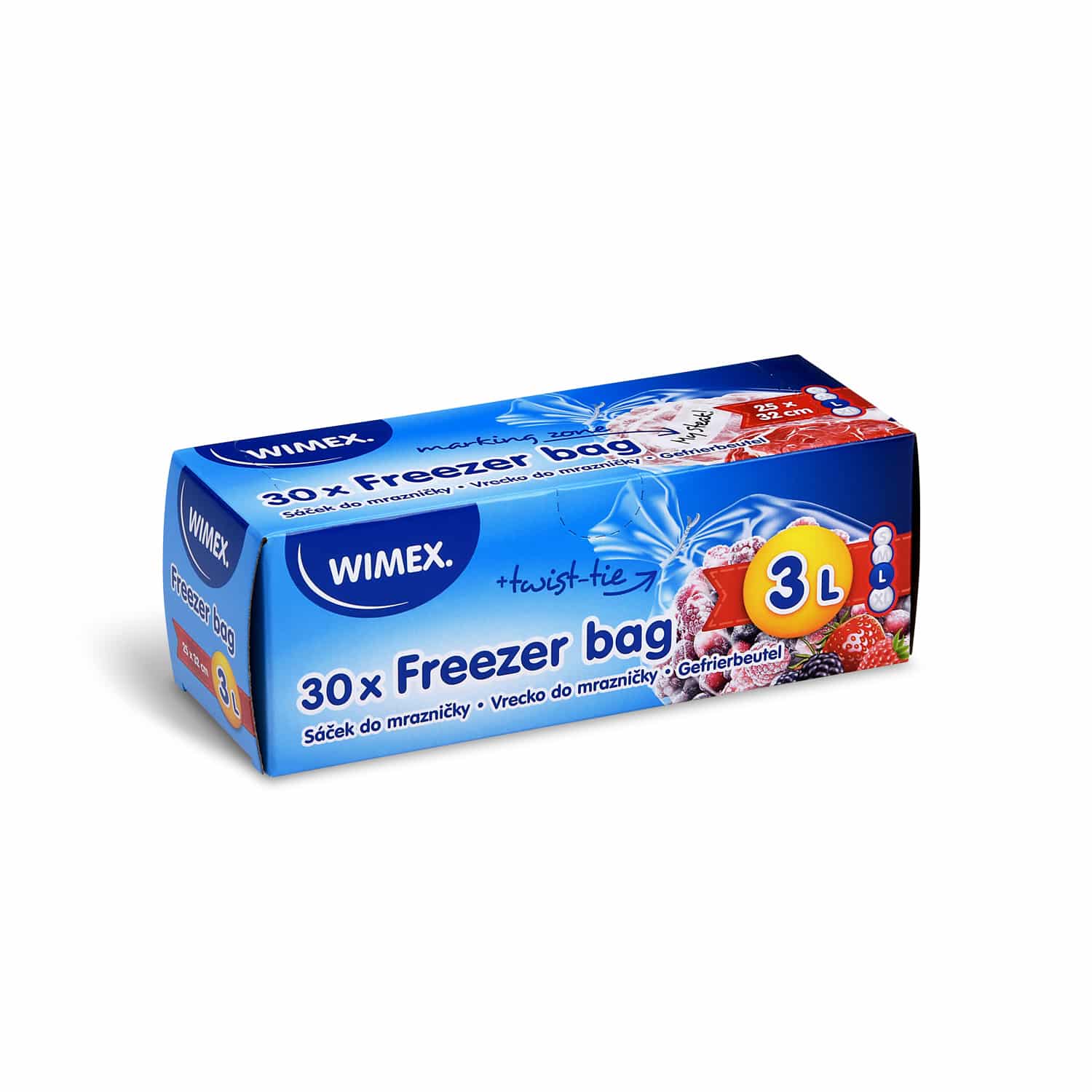 Gefrierbeutel LDPE transparent 25 x 32 cm, 3 L, Grösse L, Packung mit 30 Stück