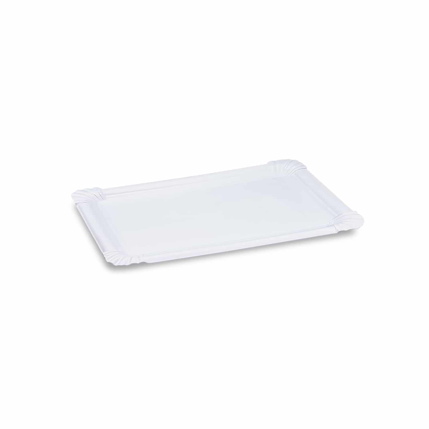 Pappteller aus Papier/Faserstoff 17,5 x 25 cm weiss FSC Mix, Packung mit 250 Stück
