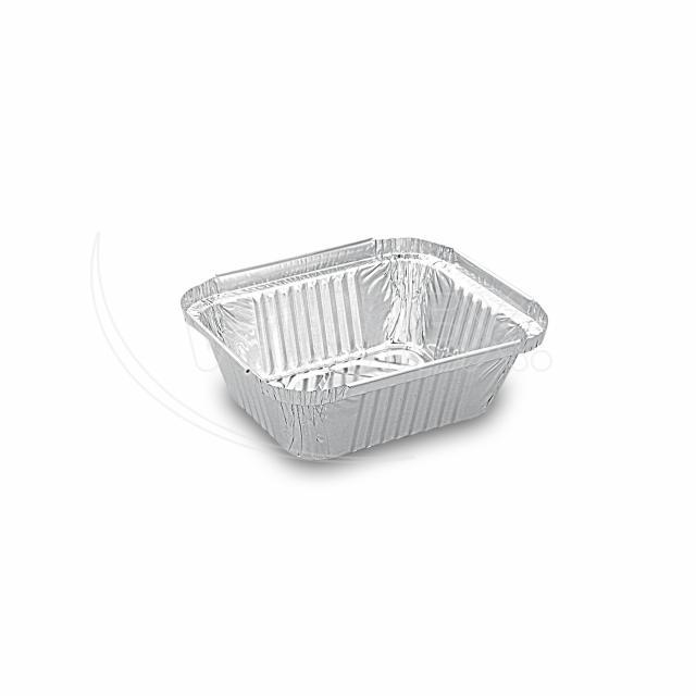 Alu Schale eckig 470 ml, 149 x 123 x 47 mm, Packung mit 100 Stück