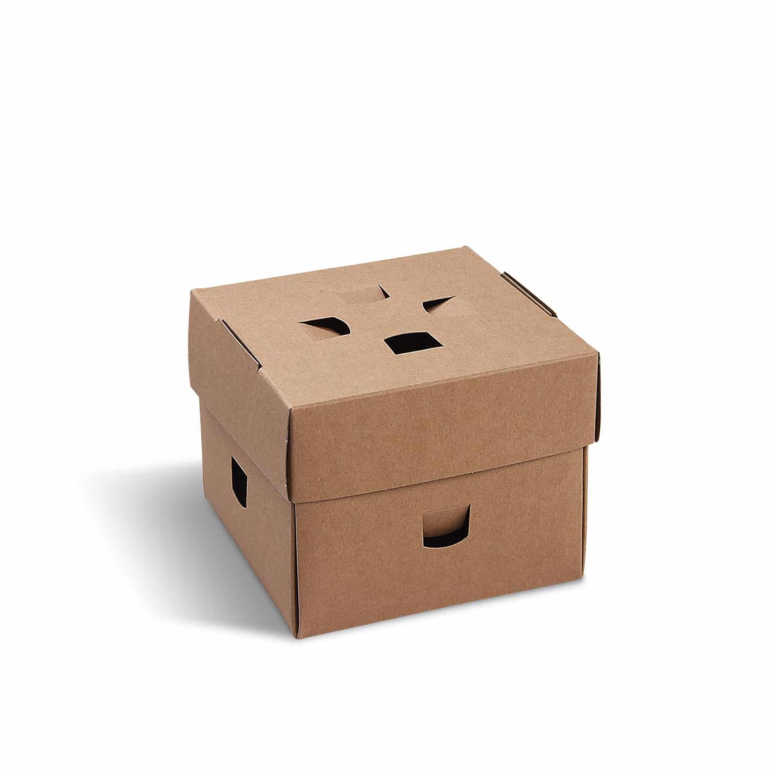 Burgerbox PAP FSC Mix kraft, faltbar, fettdicht, 120 x 120 x 100 mm, Packung mit 100 Stück