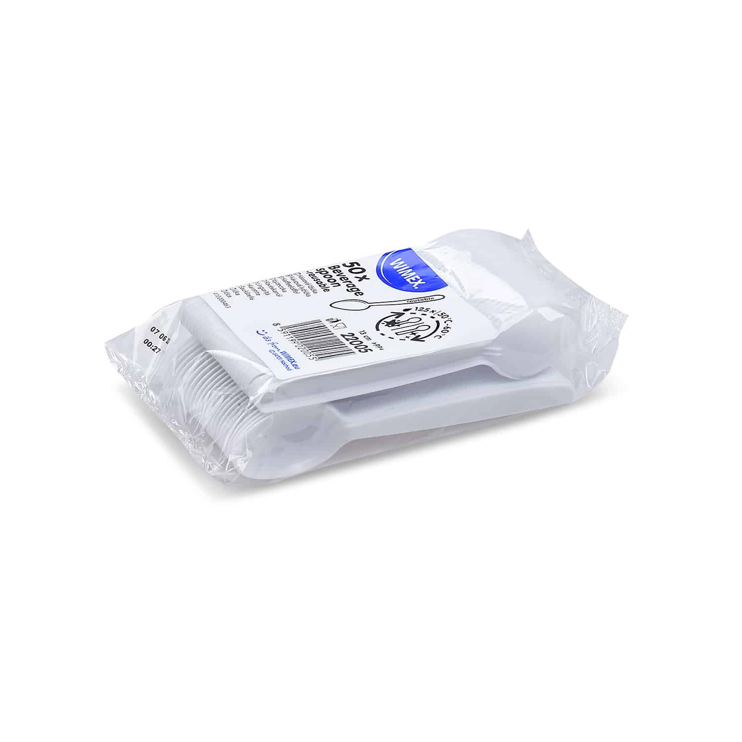 Kaffeelöffel PP weiss 13 cm wiederverwendbar, Packung mit 50 Stück