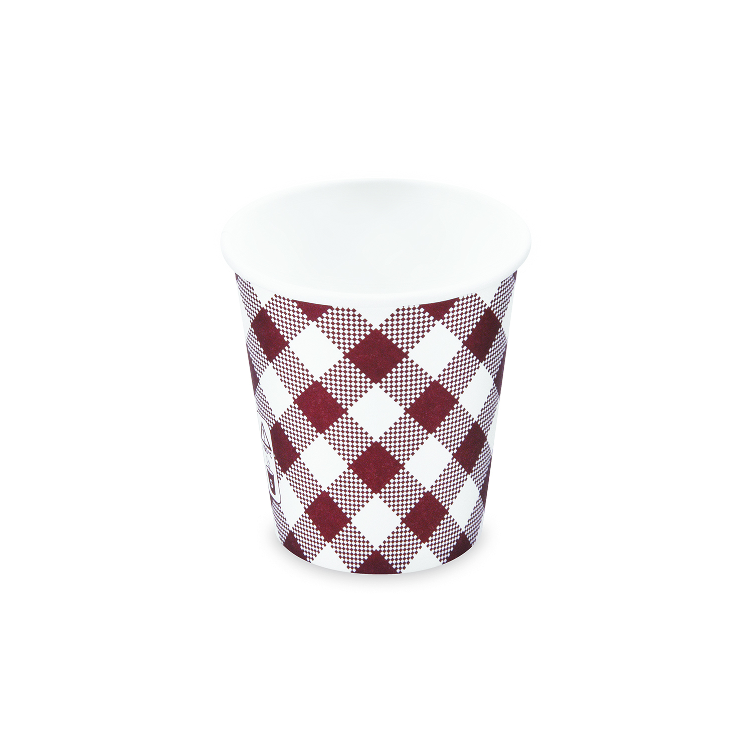 Pappbecher Karo Ø73mm 200ml `S: 0,18L/7oz`