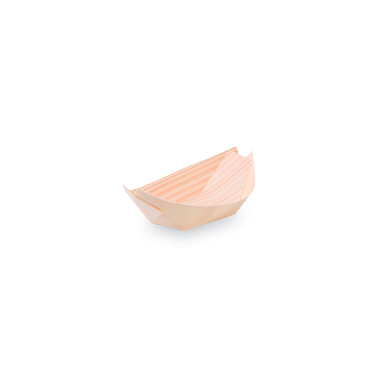 Fingerfood-Schale Holz FSC 100% Schiffchen 9 x 6 x 2,6 cm, Packung mit 100 Stück