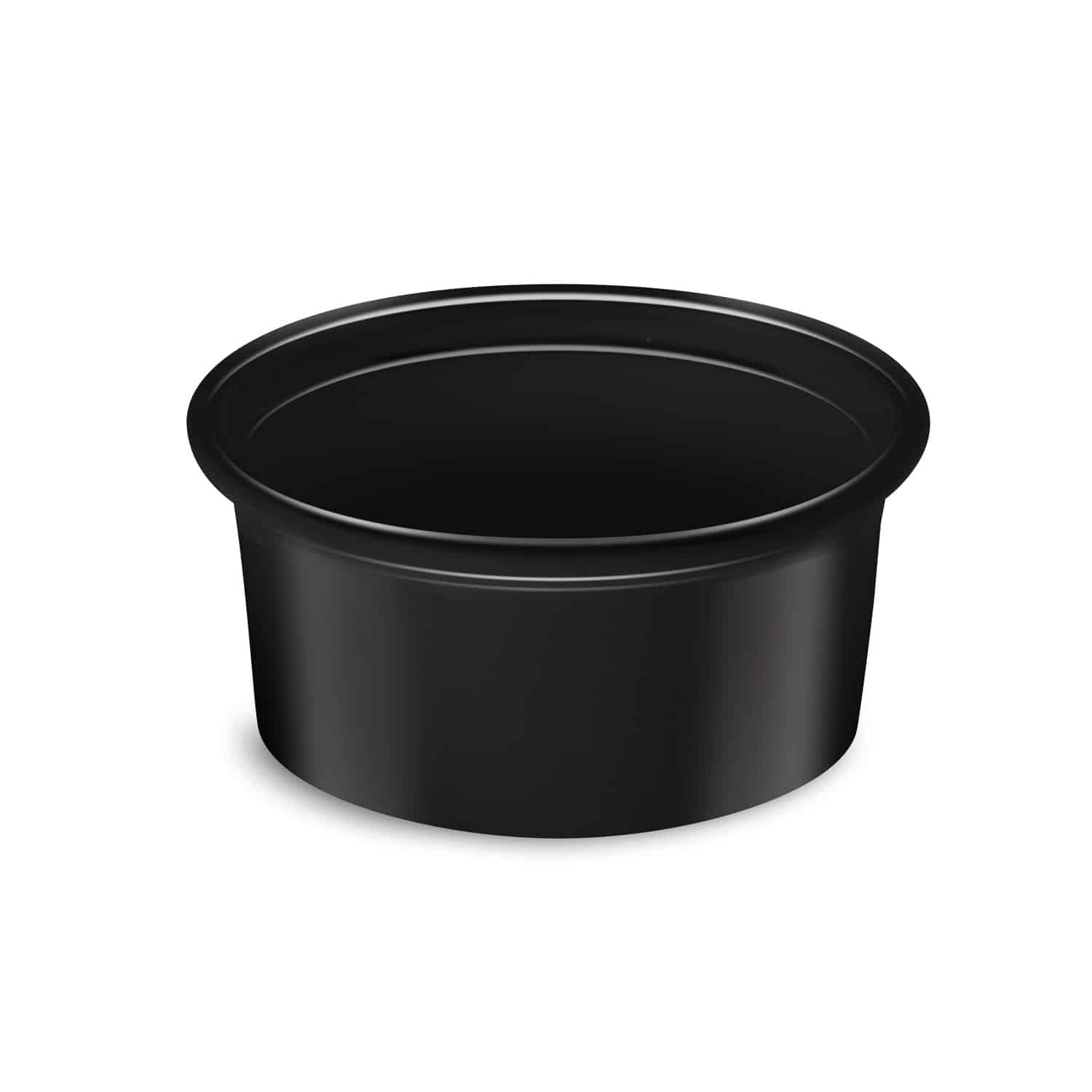 Dressingbecher PP schwarz Ø 70 x 35 mm 80 ml, Packung mit 50 Stück