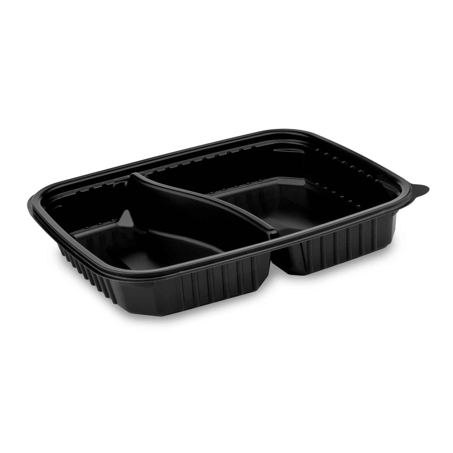 Mikrowellenschale PP 2-geteilt schwarz 250 x 185 mm 1100 ml, Packung mit 50 Stück