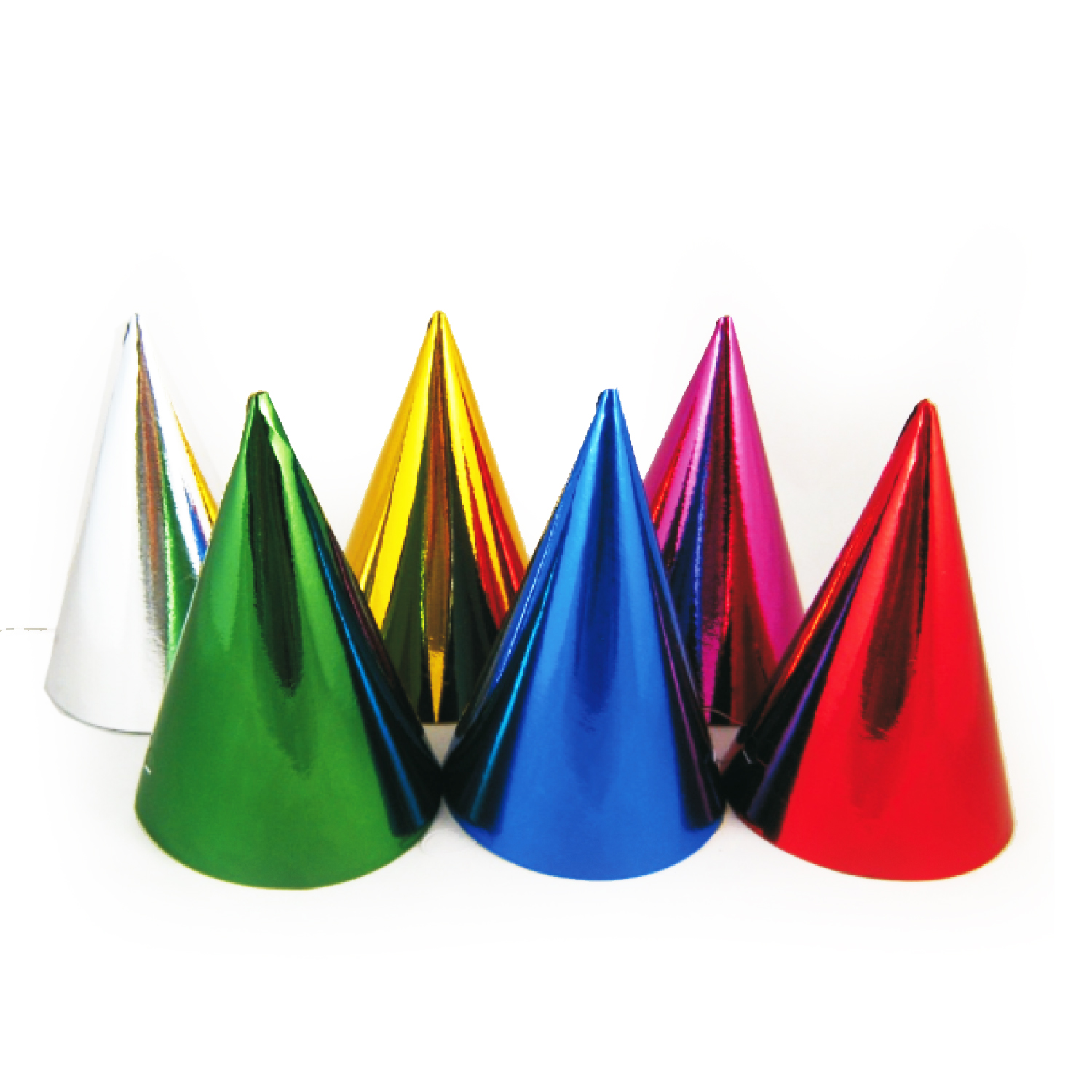 Papierhut bunt gemischt Ø 10,5 x 16 cm, Packung mit 6 Stück