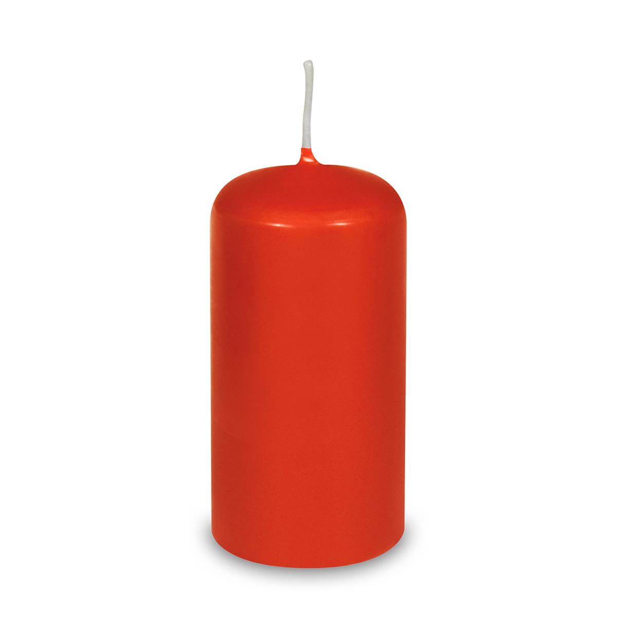 Stumpenkerze aus Wachs rot Ø 60 x 120 mm, Packung mit 1 Stück