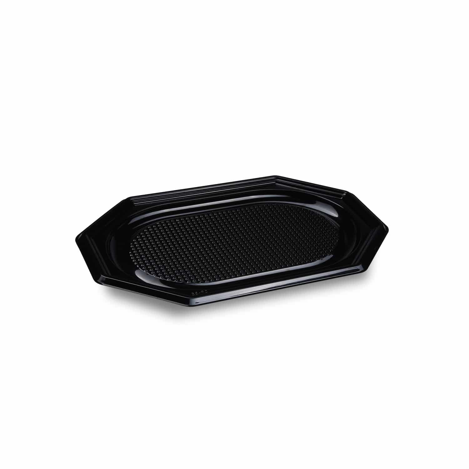 Catering-Platte rPET oval schwarz 35 x 24,7 cm, Packung mit 10 Stück