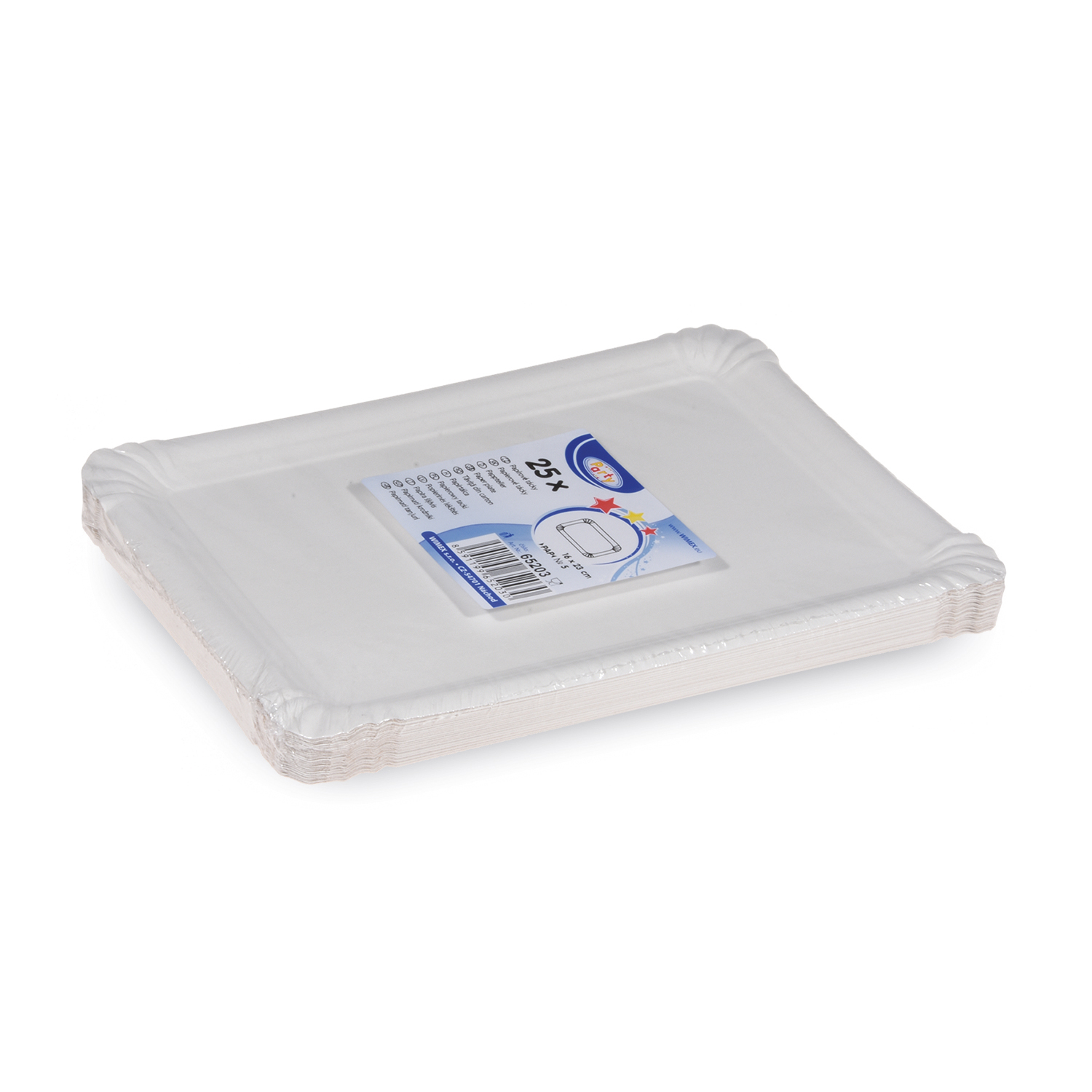 Pappteller aus PAP FSC Mix weiss 16 x 23 cm, Packung mit 25 Stück
