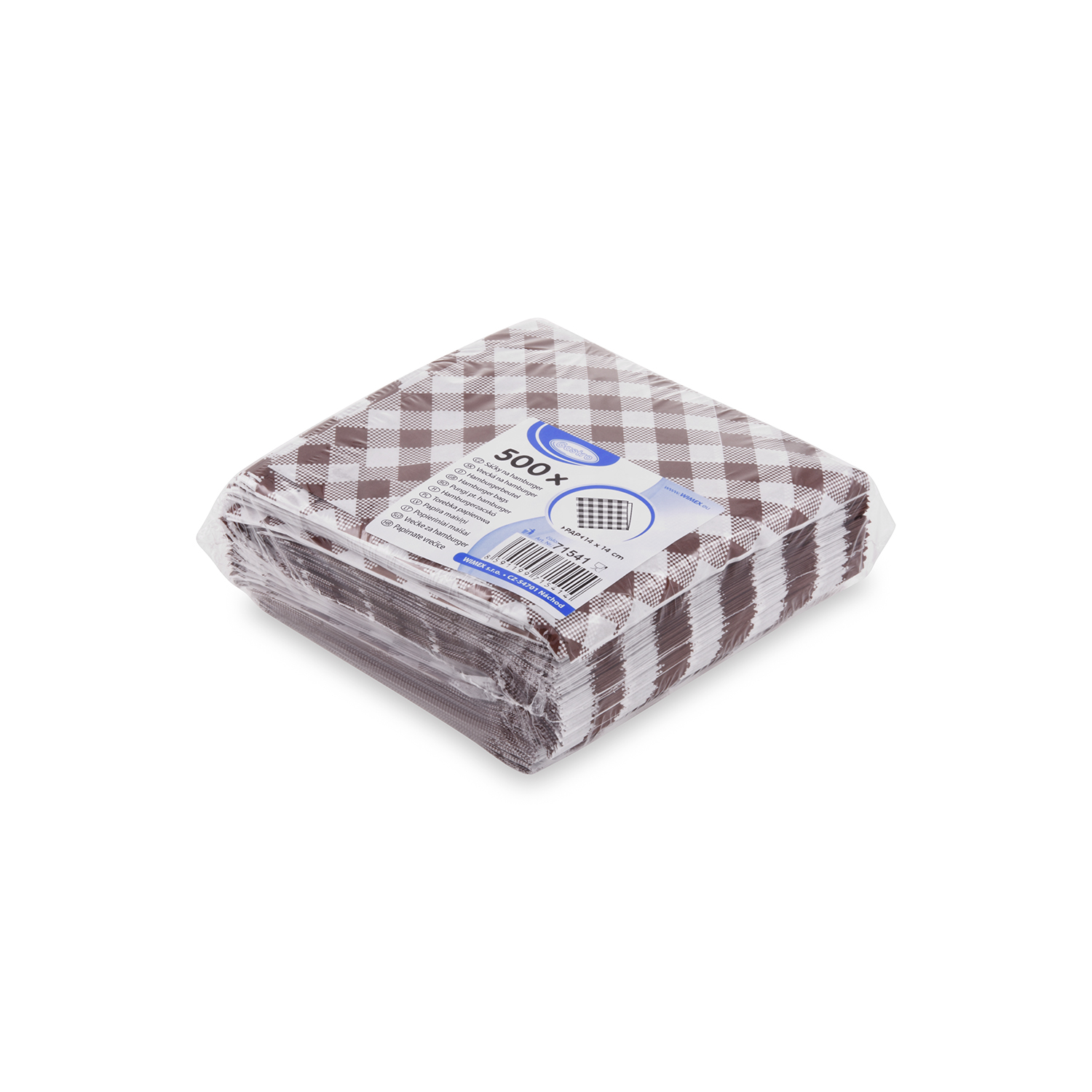 Papierbeutel PAP 14 x 14 cm Karo, Packung mit 500 Stück