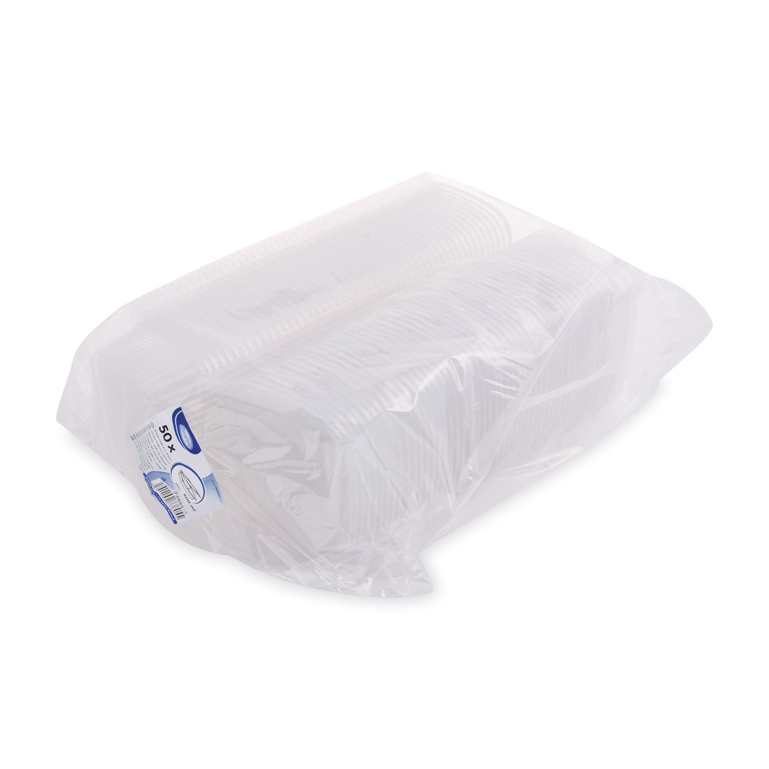 Feinkostbecher PP oval klar 500 ml, 142 x 125 x 57 mm, Packung mit 50 Stück