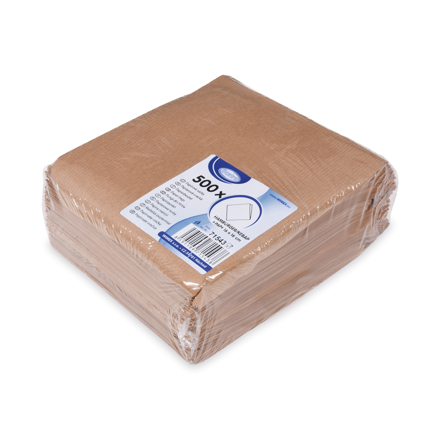 Papierbeutel braun 16 x 16 cm, Packung mit 500 Stück