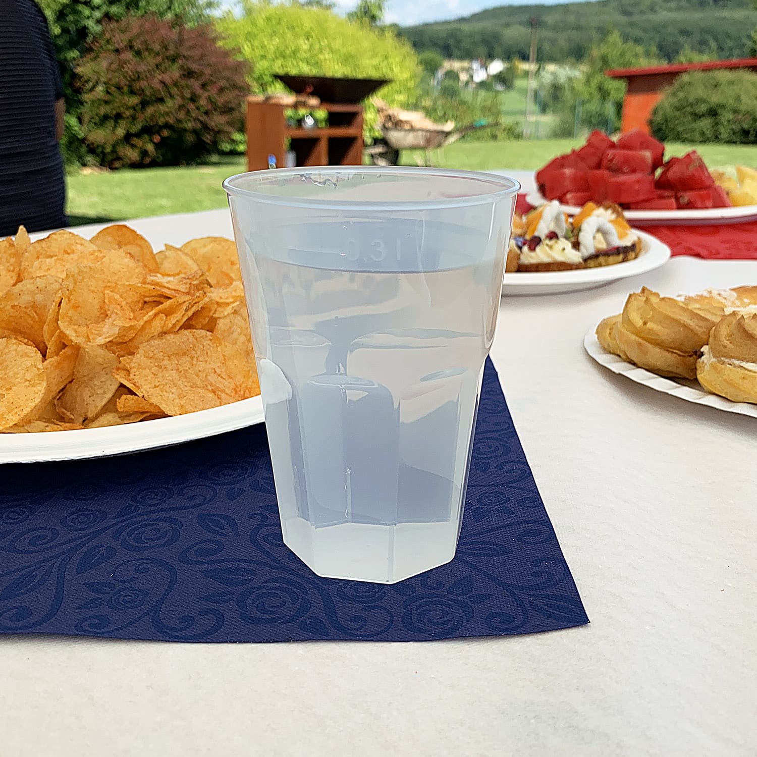 Pfandbecher aus PP klar Ø 81 mm 0,3 l wiederverwendbar extra-stark, Packung mit 15 Stück
