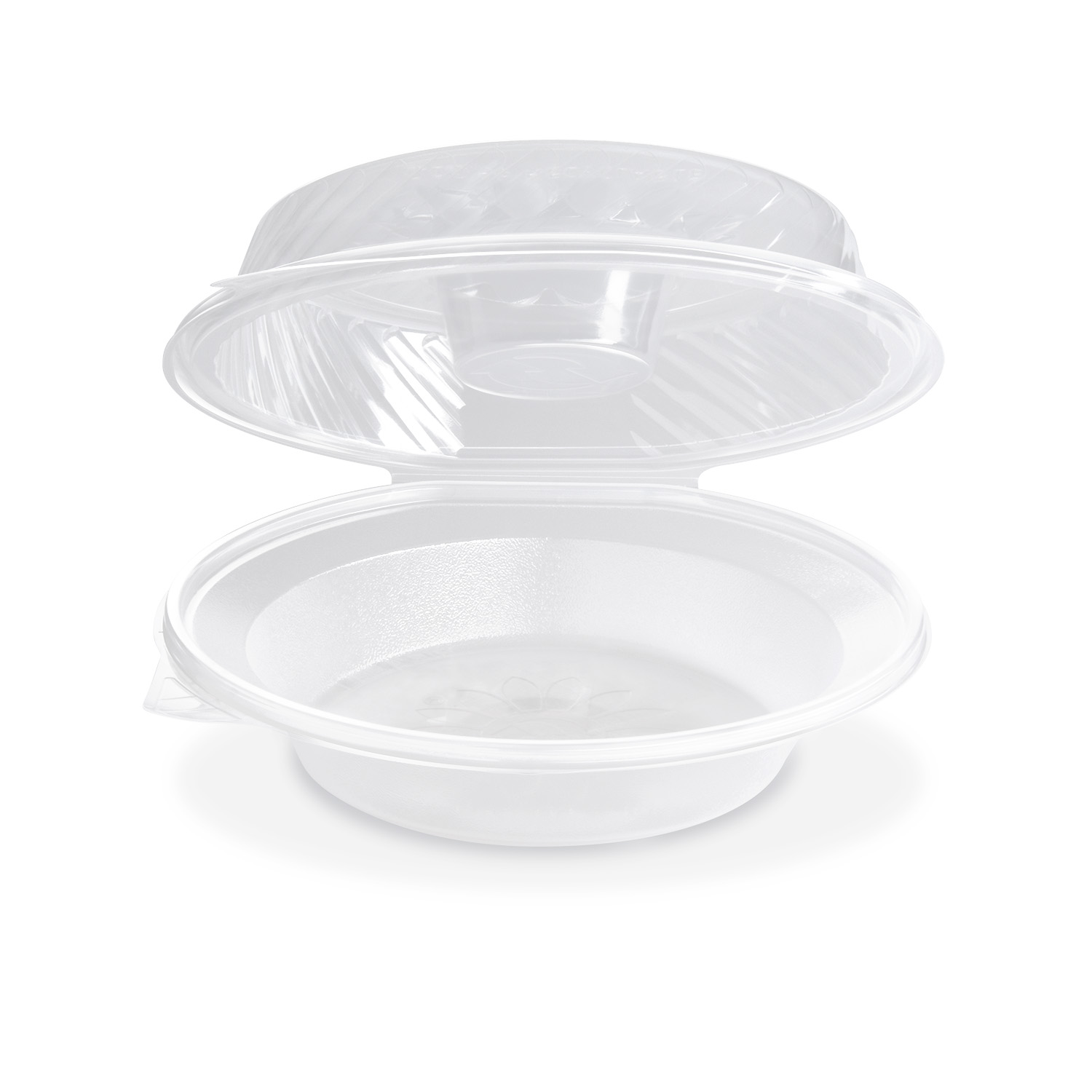 Salatschale (PP) mit Dipfach im Domdeckel klar 1600ml Salatschale (PP) mit Dipfach im Domdeckel klar 1600ml