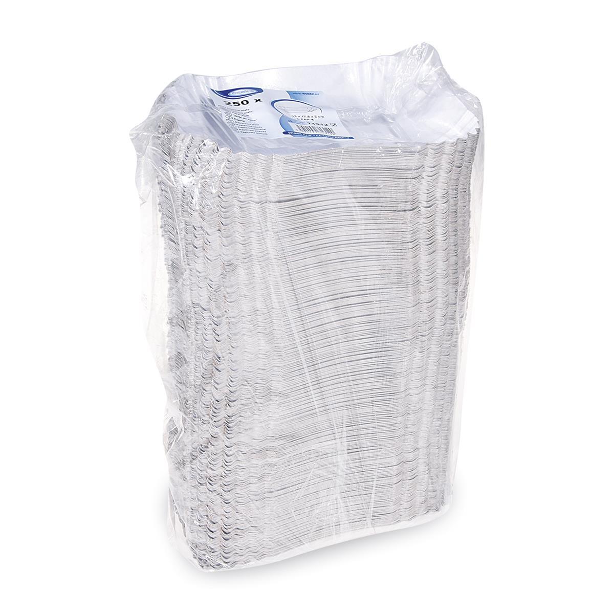 Pappschale FSC Mix fettdicht eckig weiss 17,5 x 13 x 3 cm 250 Stück