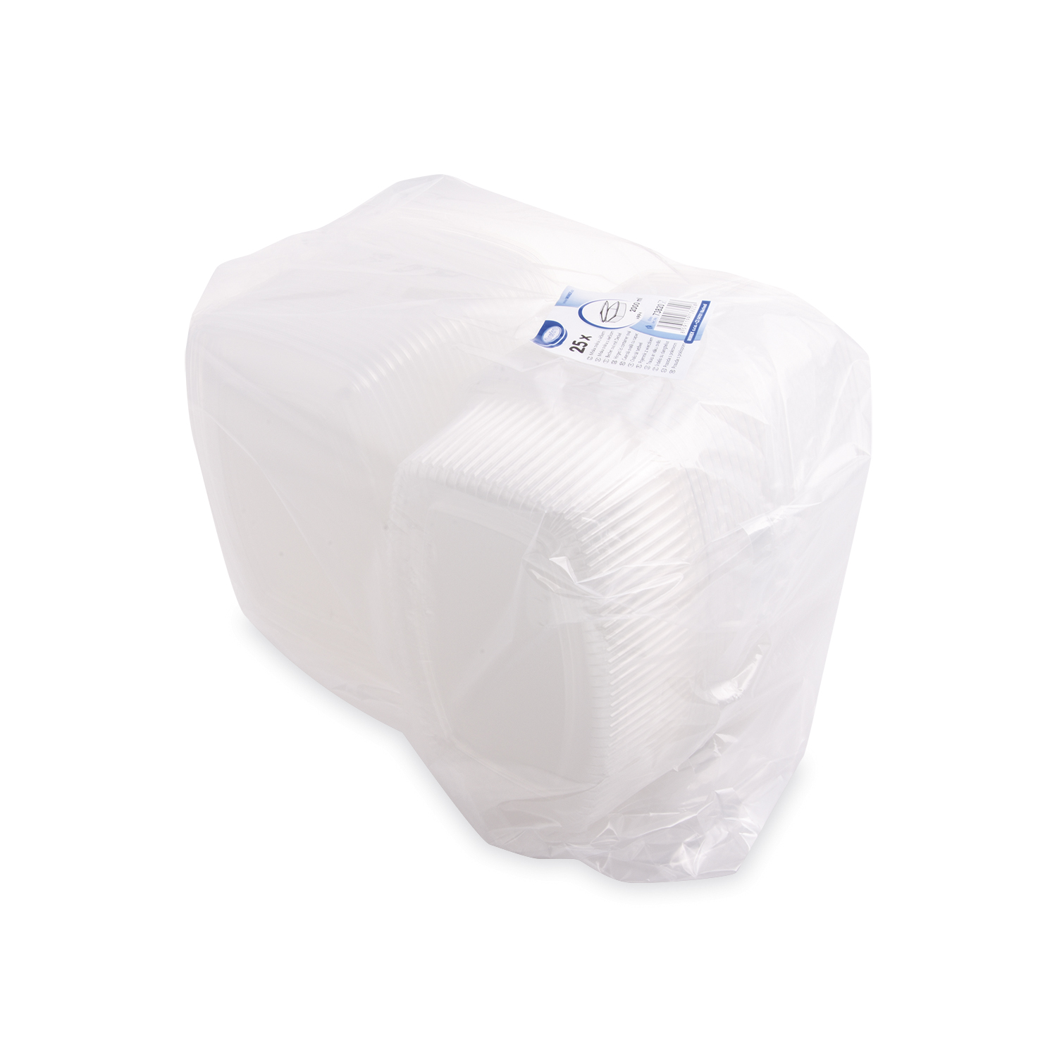 Feinkostbecher PP 2000 ml klar oval mit Deckel, Packung mit 25 Stück
