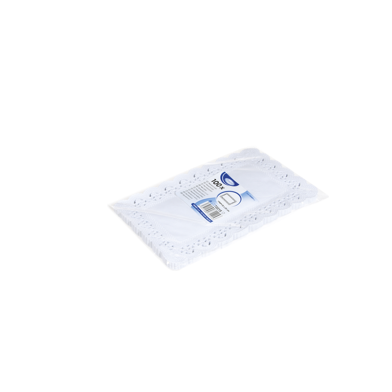 Deko-Tortenspitze PAP eckig weiss 24 x 15 cm, Packung mit 100 Stück