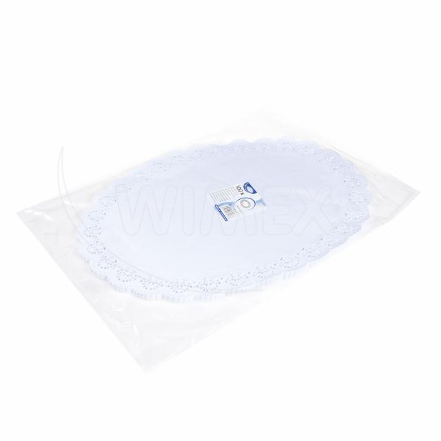Deko-Spitze PAP oval weiss, 50 x 37 cm, Packung mit 100 Stück