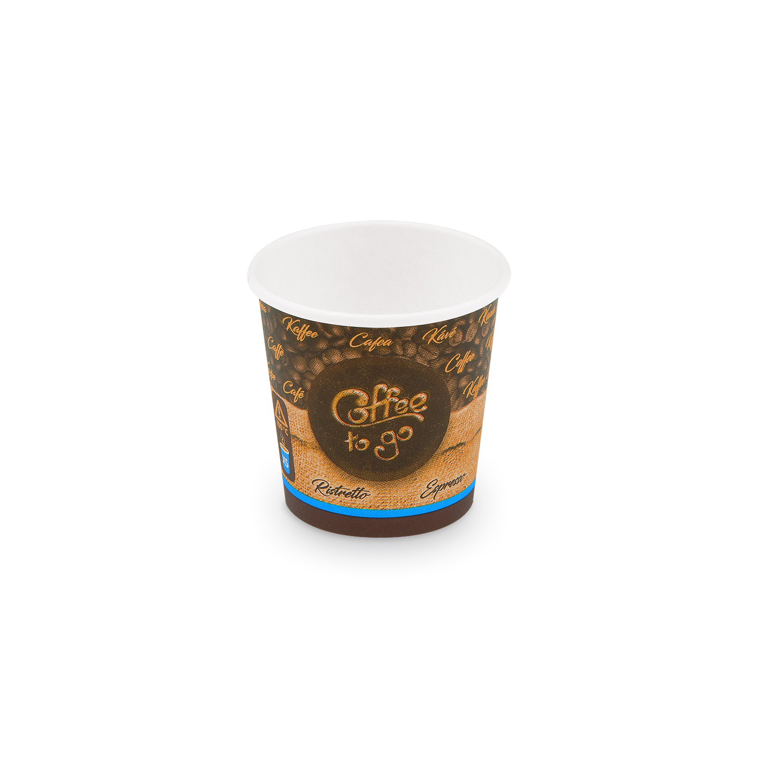 Pappbecher "Coffee to go" Ø62mm 110ml `XS: 0,08L/4oz` Pappbecher "Coffee to go" Ø62mm 110ml `XS: 0,08L/4oz`