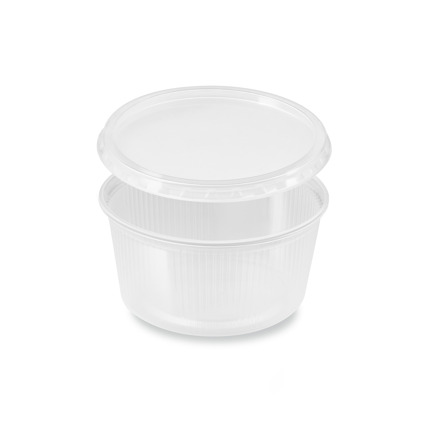 Rundbecher aus PP klar 250 ml Ø 101 x 51 mm mit Deckel, Packung mit 250 Set