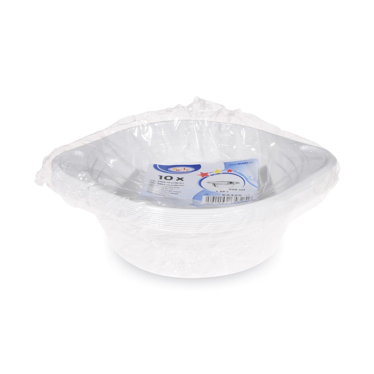 Suppenterrine aus PP mit Ohren weiss Ø 156 x 46 mm 500 ml, Packung mit 10 Stück
