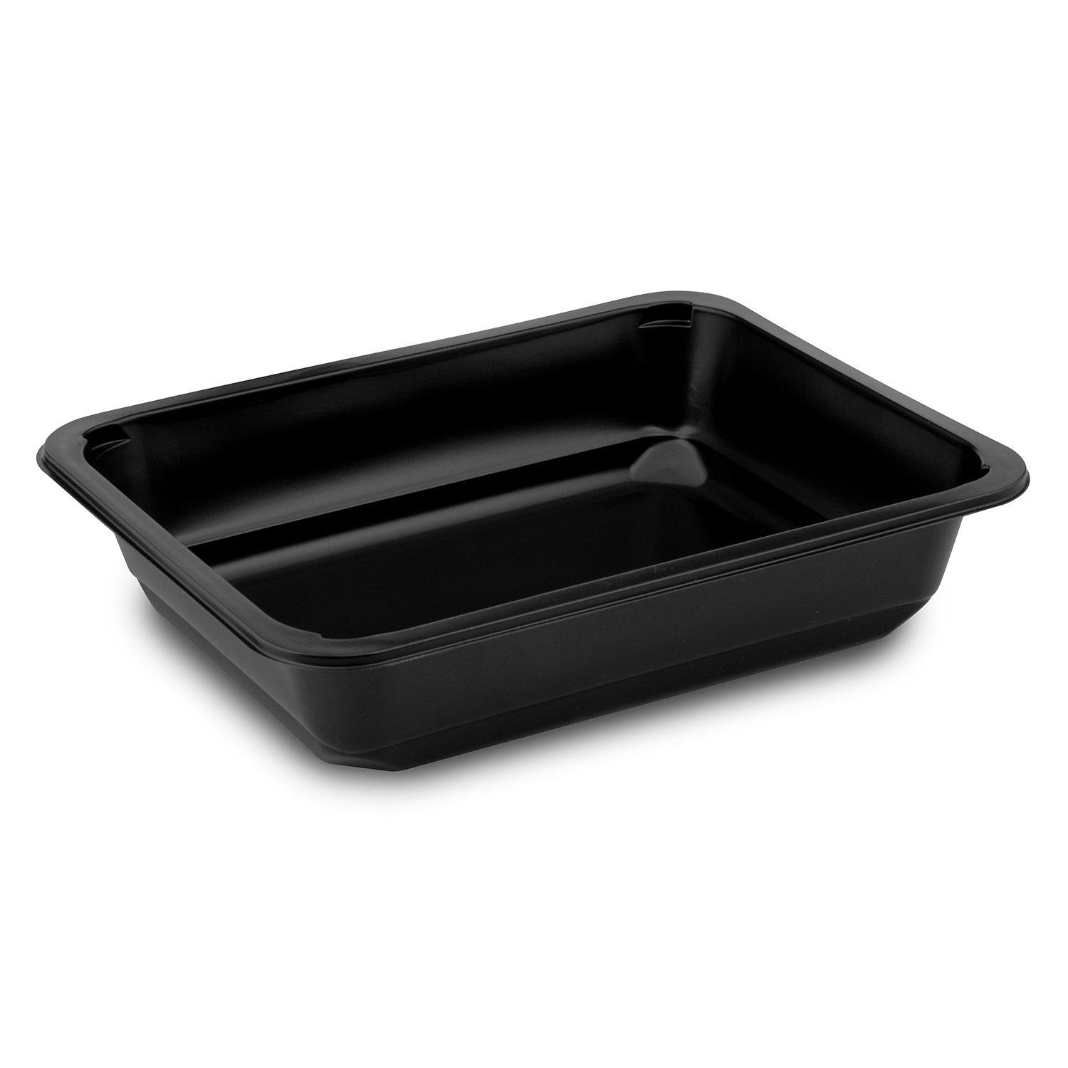 Menü-Schale PP ungeteilt schwarz 1400 ml 227 x 178 x 50 mm, Packung mit 50 Stück