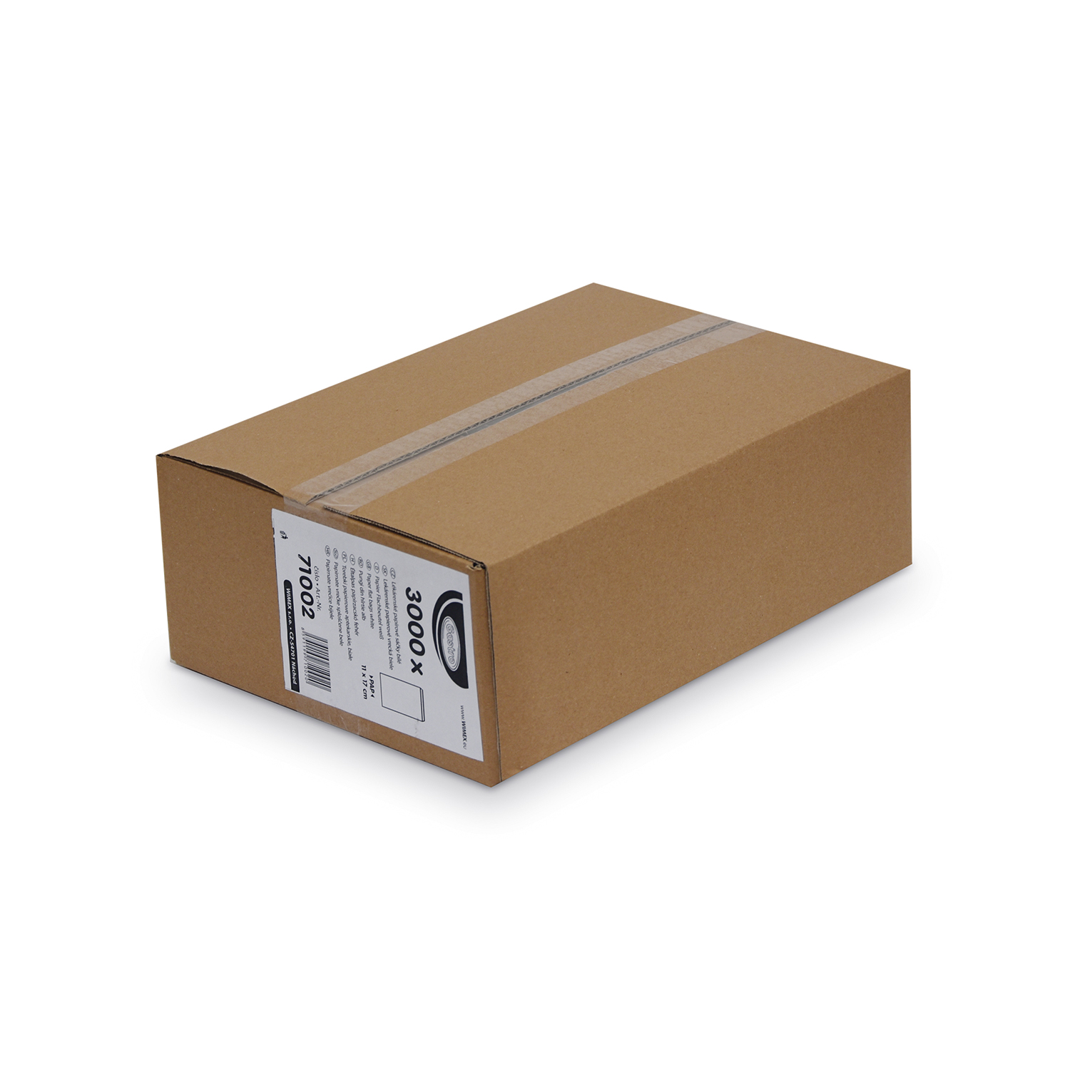 Papier Flachbeutel PAP weiss 11 x 17 cm, Packung mit 3000 Stück