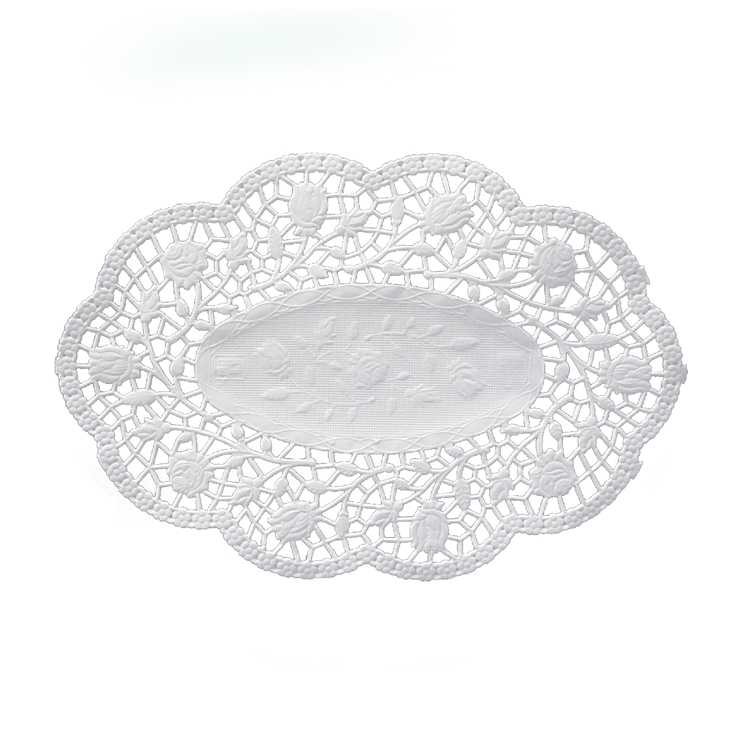 Deko-Spitze (PAP) oval weiß 50 x 37 cm Deko-Spitze (PAP) oval weiß 50 x 37 cm