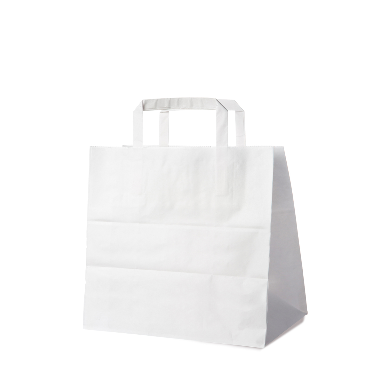 Papiertragetasche aus Papier FSC Mix weiss 26+17 x 25 cm, Packung mit 250 Stück