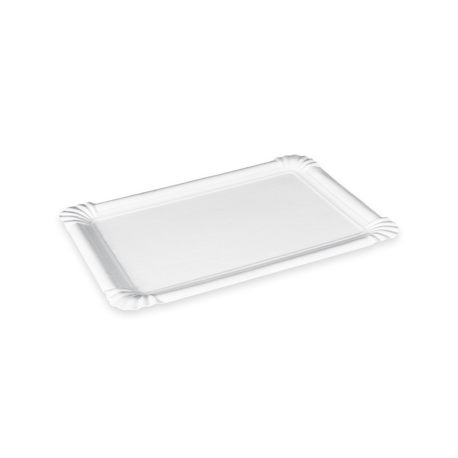 Pappteller aus PAP FSC Recycled weiss 13 x 20 cm, Packung mit 25 Stück