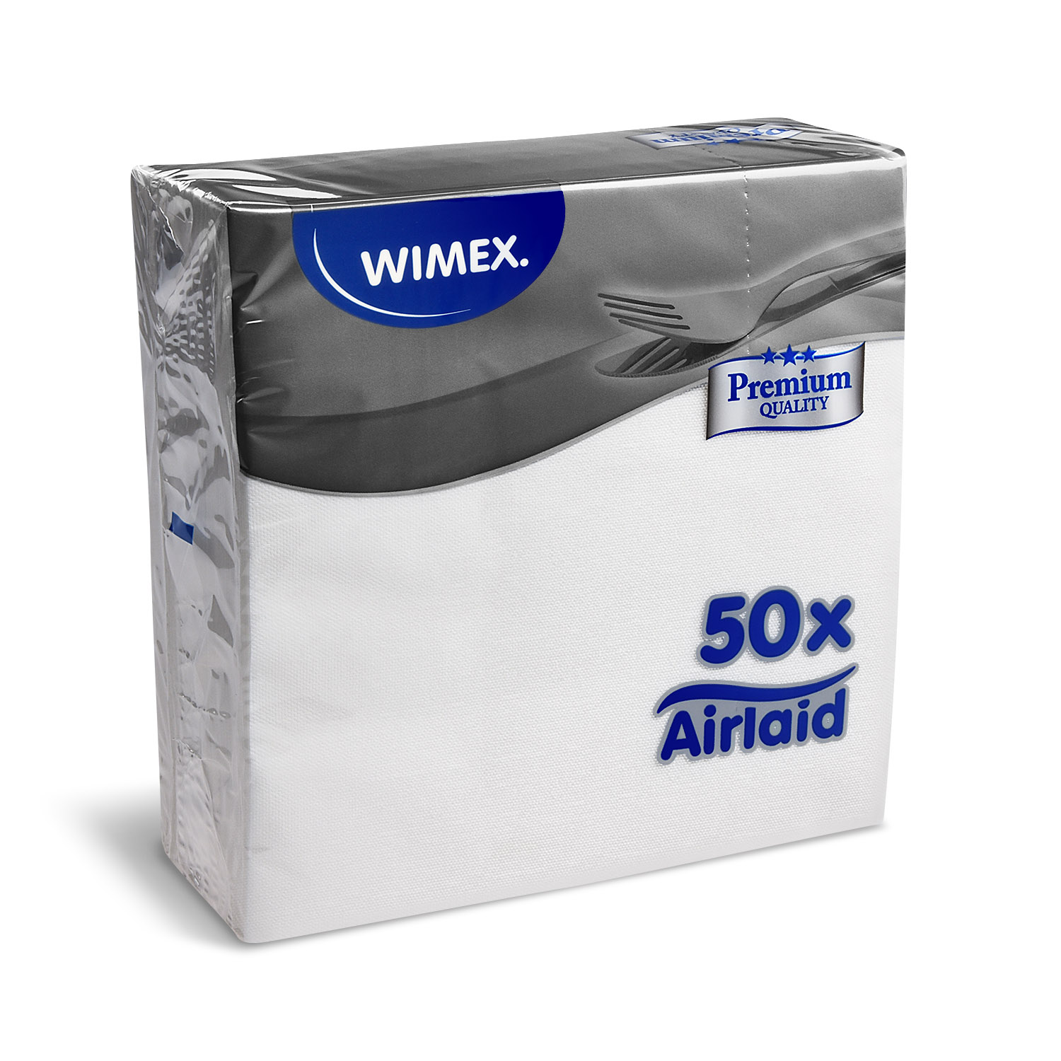 Serviette PAP FSC Mix-Airlaid Premium weiss 40 x 40 cm, Packung mit 50 Stück