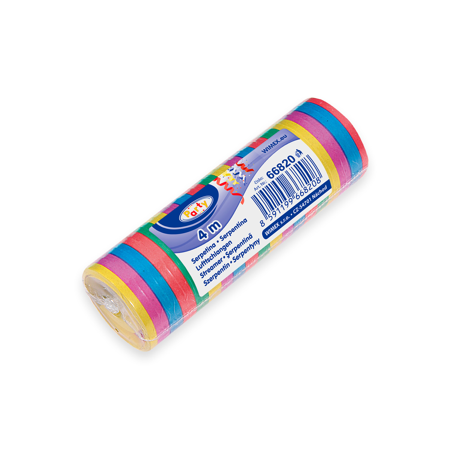 Luftschlange aus PAP 7 mm x 4 m bunt gemischt, 1 Rolle
