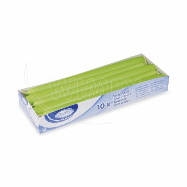Spitzkerze aus Wachs, Ø 23 x 245 mm, gelbgrün, Packung mit 10 Stück