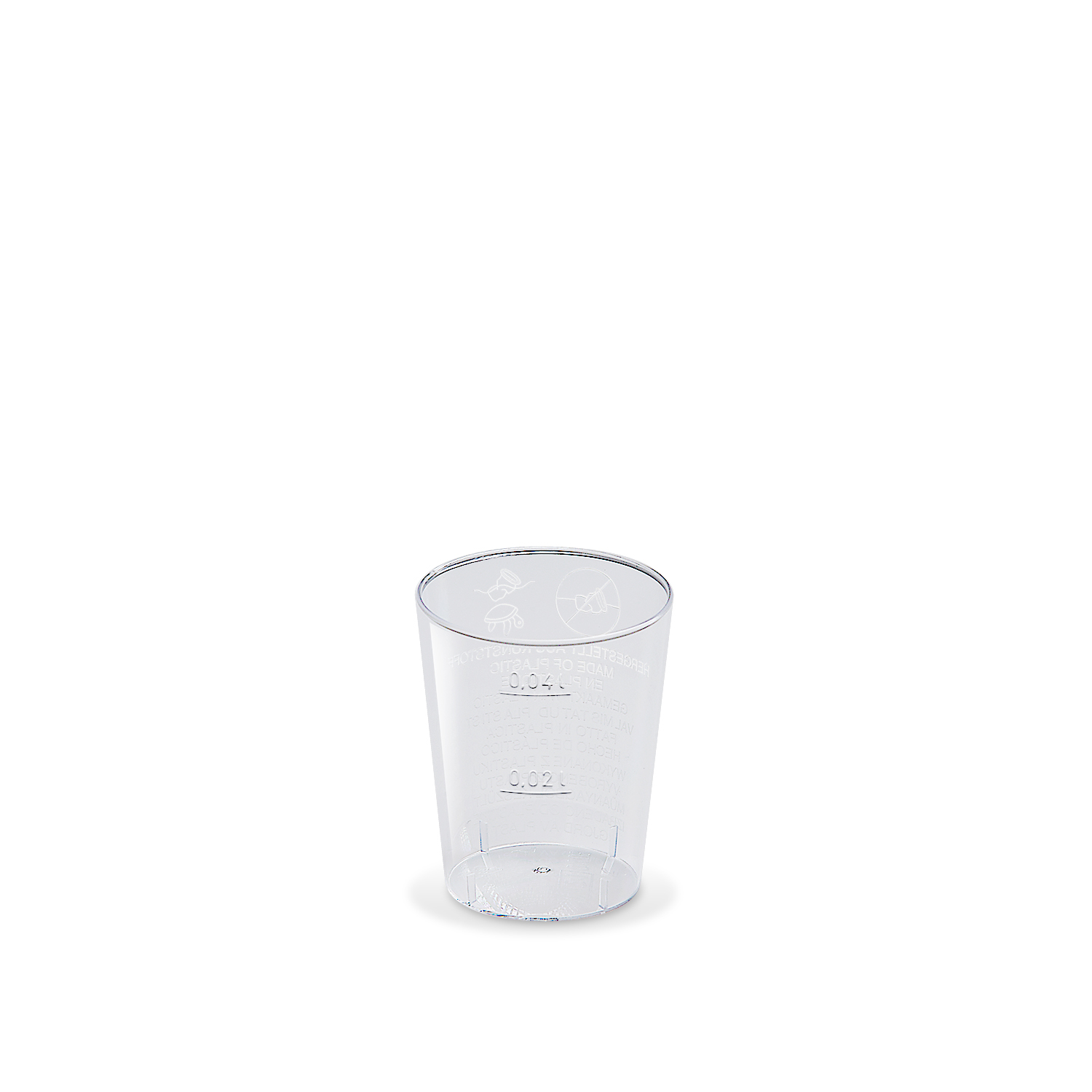 Schnapsglas PS klar Ø 43 mm 2 cl / 4 cl, Packung mit 50 Stück