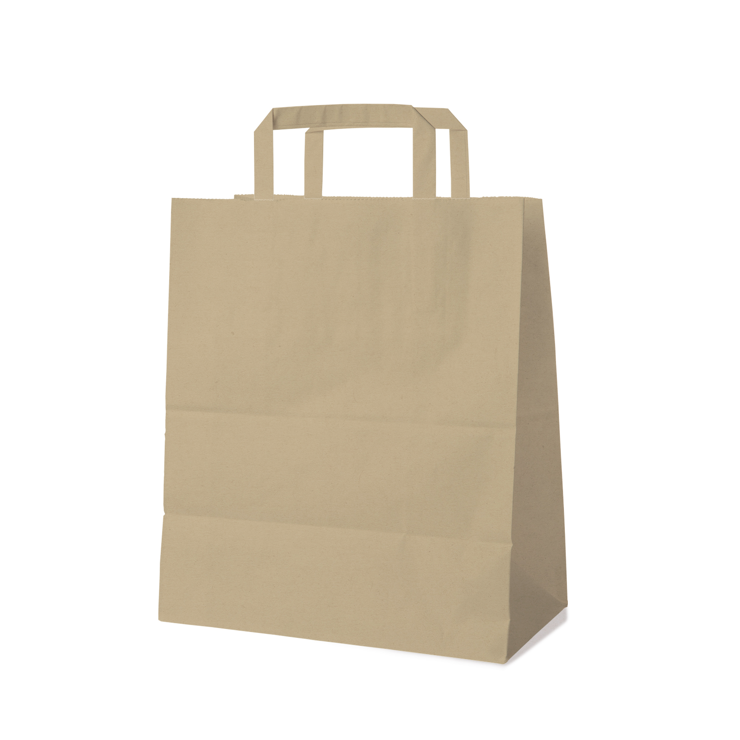 Papiertragetasche braun 26+14 x 32 cm, Packung mit 250 Stück