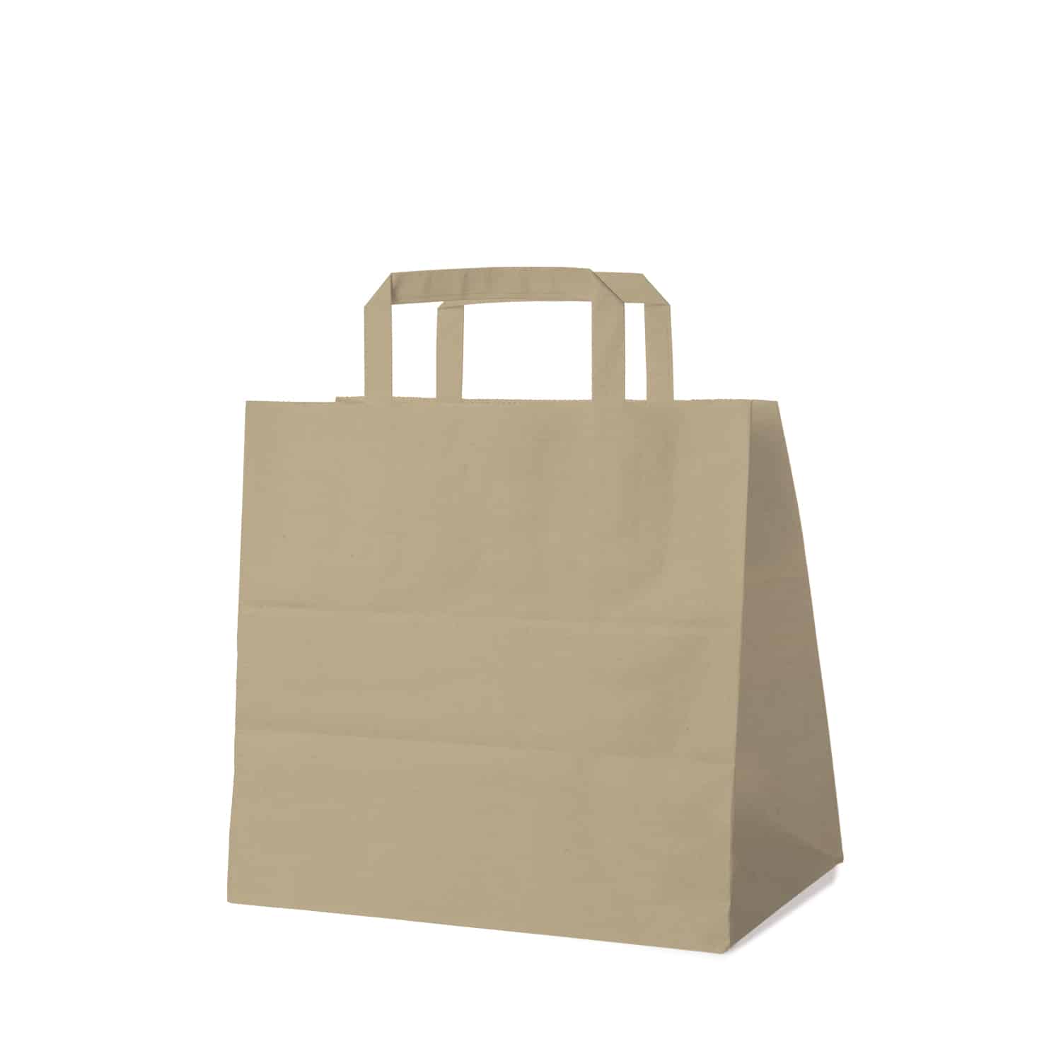 Papiertragetasche braun 26+17 x 25 cm, Packung mit 50 Stück
