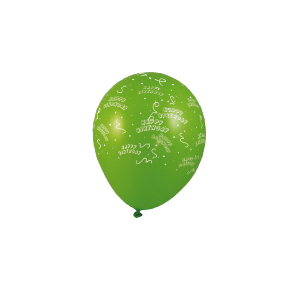 Luftballon Latex Ø 30 cm bunt gemischt Motiv Happy Birthday, Packung mit 5 Stück